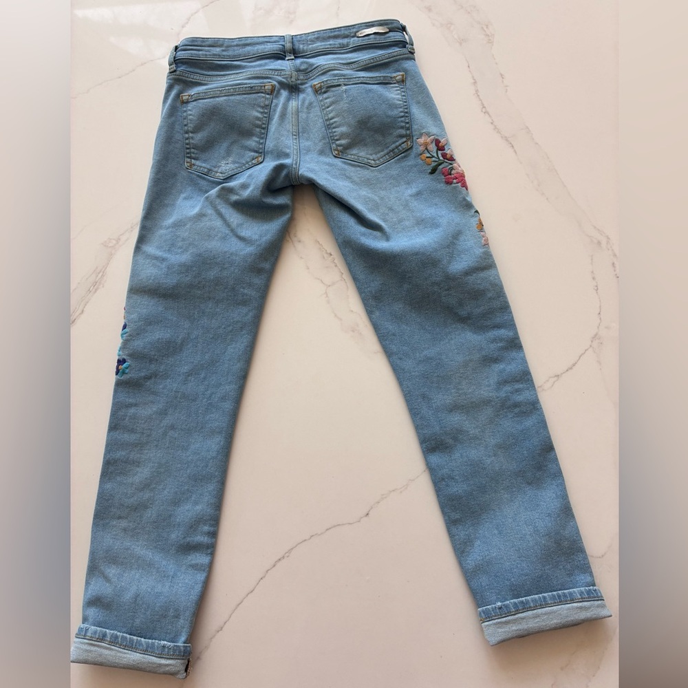 Pilcro and The Letterpress Light Blue Women's Embroidered Floral Jeans - Picture 3 of 3